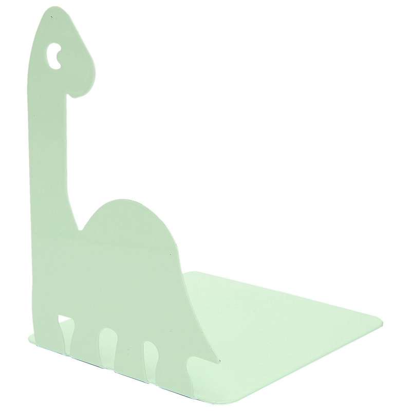 1 Pair Bookends, Cartoon Dinosaur Bookshelf, Non-skid Light Green