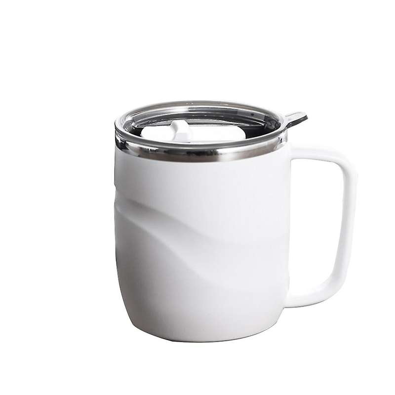 Stainless Steel Insulated Mug with Sliding Lid with Handle(white)