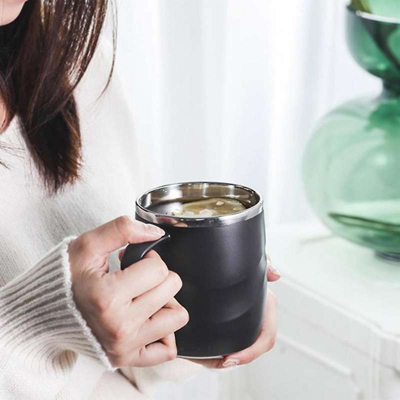 Stainless Steel Insulated Mug with Sliding Lid with Handle(white)