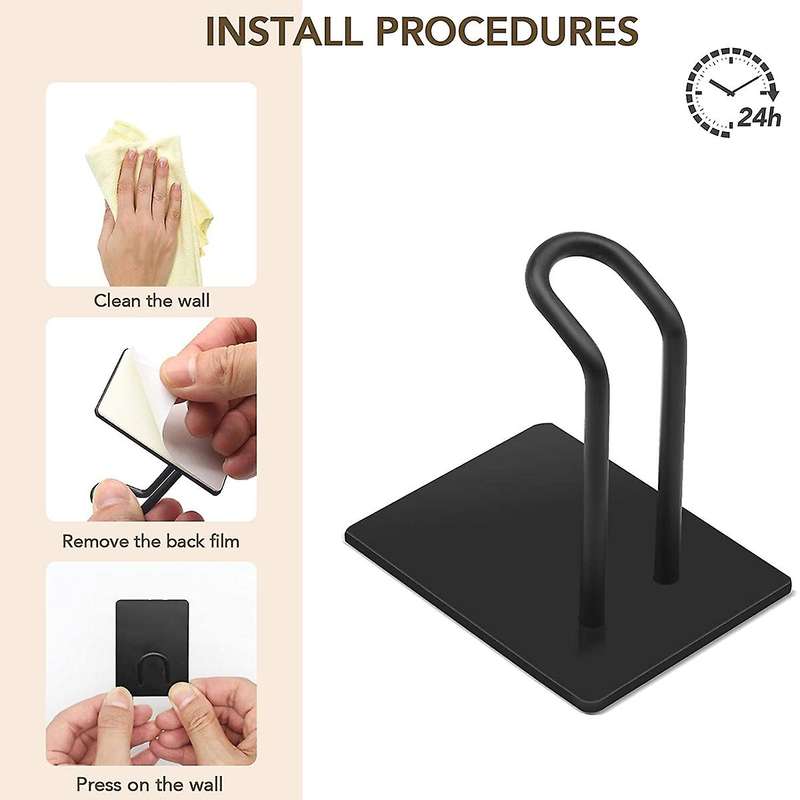 Stainless Steel Hook,for Hanging Towel Robe Coat Key,4 Pack,black