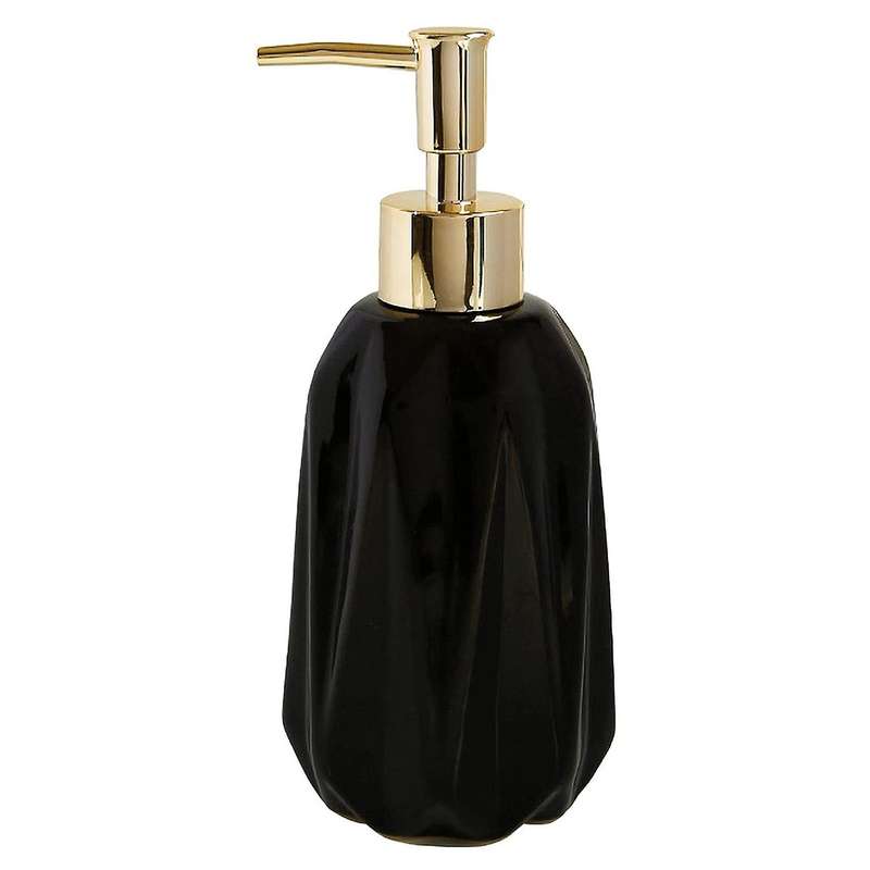 10 Oz Hand Soap Dispenser with Pump and Lotion for Bathroom (black)