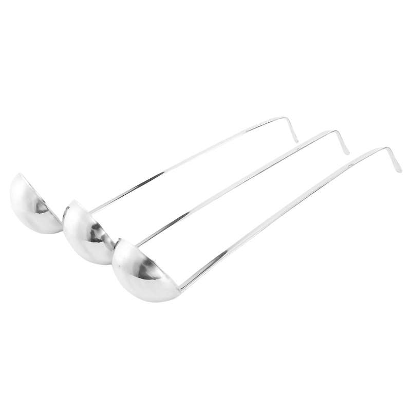 3 Pcs Stainless Steel Ladle Soup Handle Ladle with Pouring Rim (4 Oz)