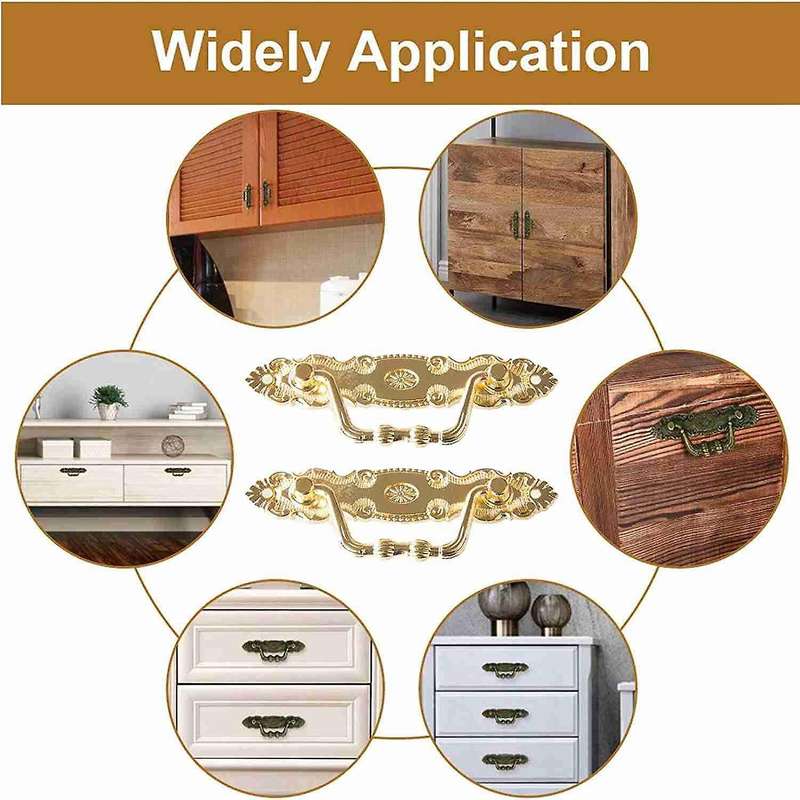 10pcs Antique Handle Drawer Handles for Furniture Door (with Screws)