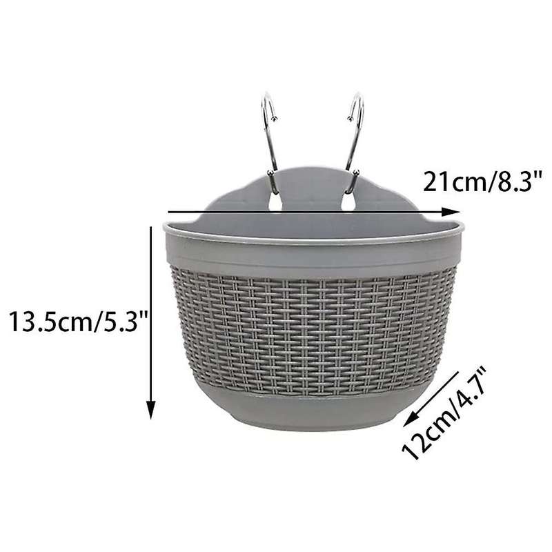 Flower Pots Set Of 2,plastic Hanging Planters Outdoor (red)