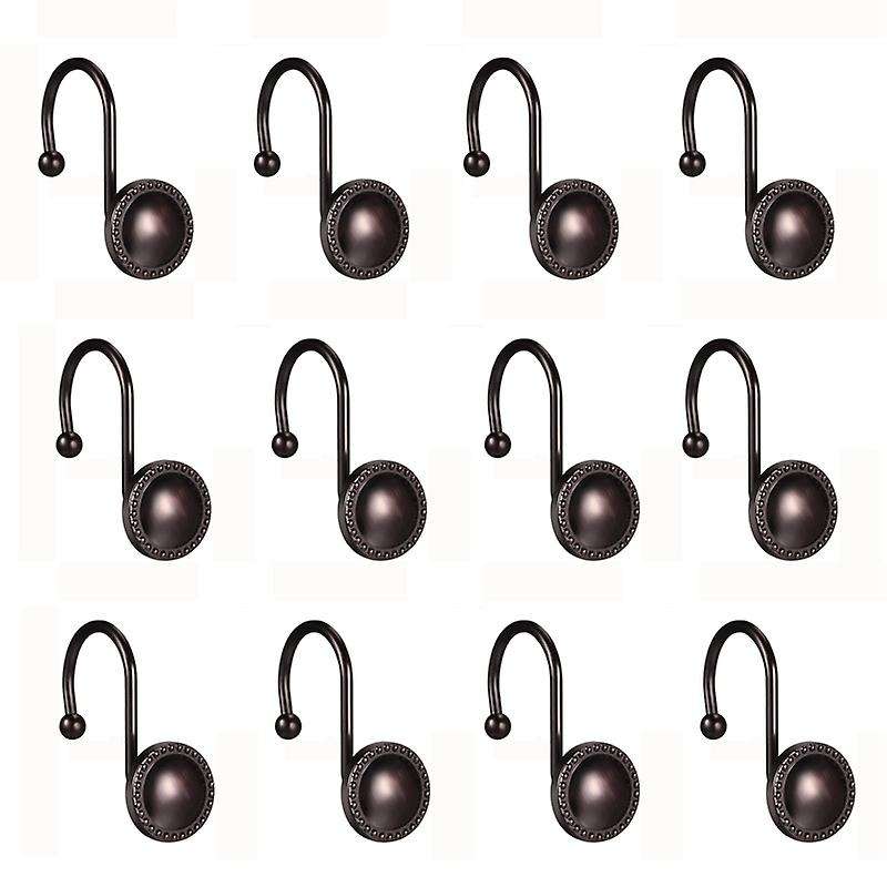 Decor Shower Curtain Hooks Rings,12 Pcs Rustproof Hooks for Bathroom