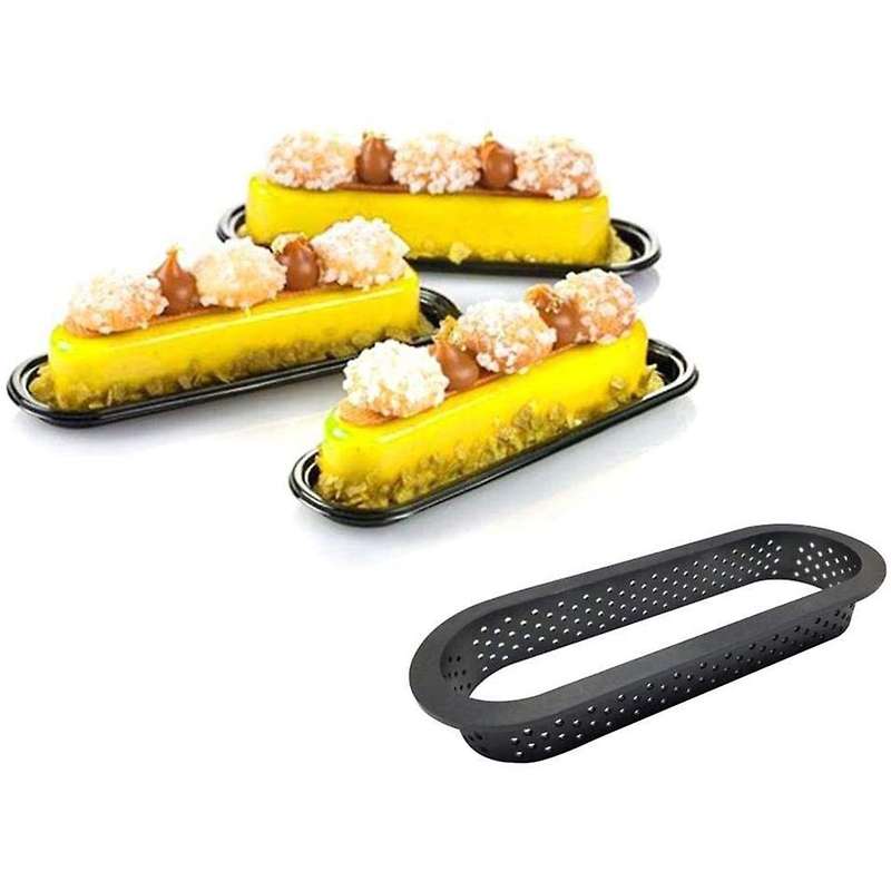 10pcs Oval-shape Cake Mold Cake Circle Ring Mold Tart Decorating Tool