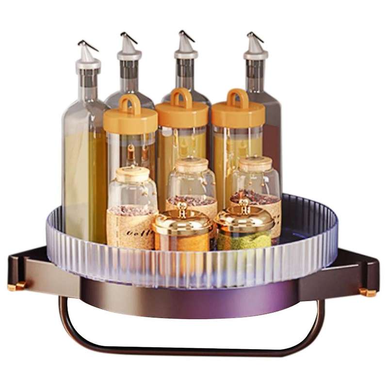 Rotating Kitchen Organizer Corner Shelf Racks Spice Racks Purple