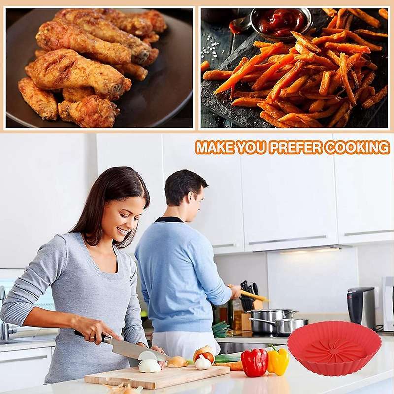 Heat Resistant Baking Basket Tray Air Fryer Silicone Pot