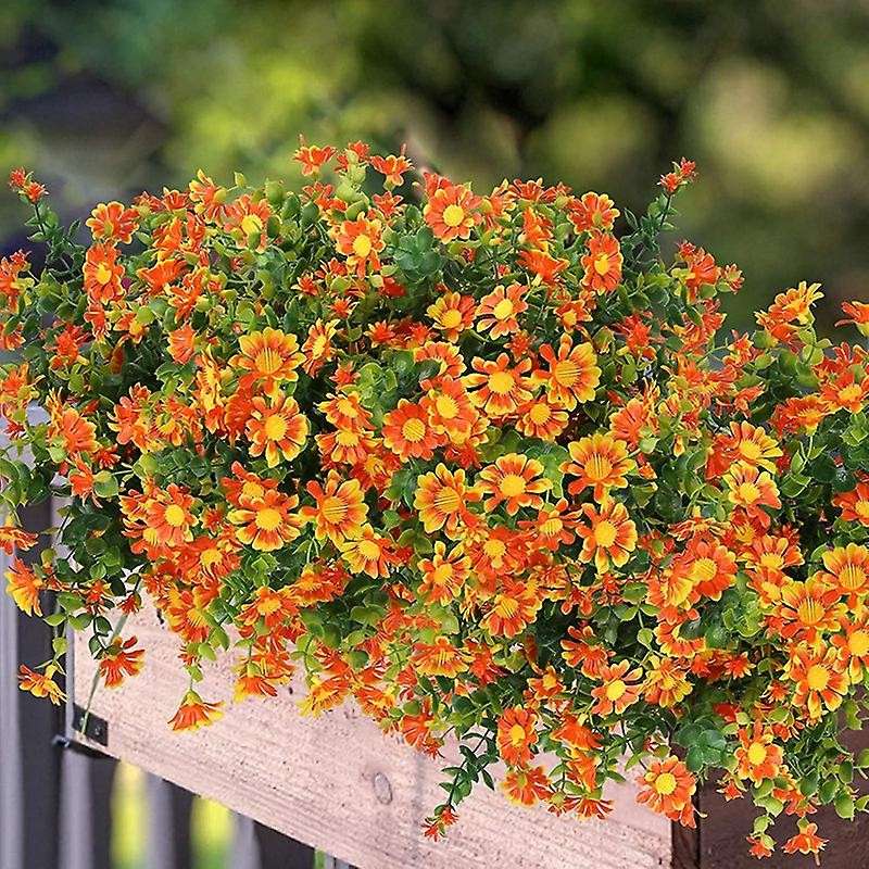 6 Pack Artificial Flowers for Outdoors,fake Hanging Plants Greenery