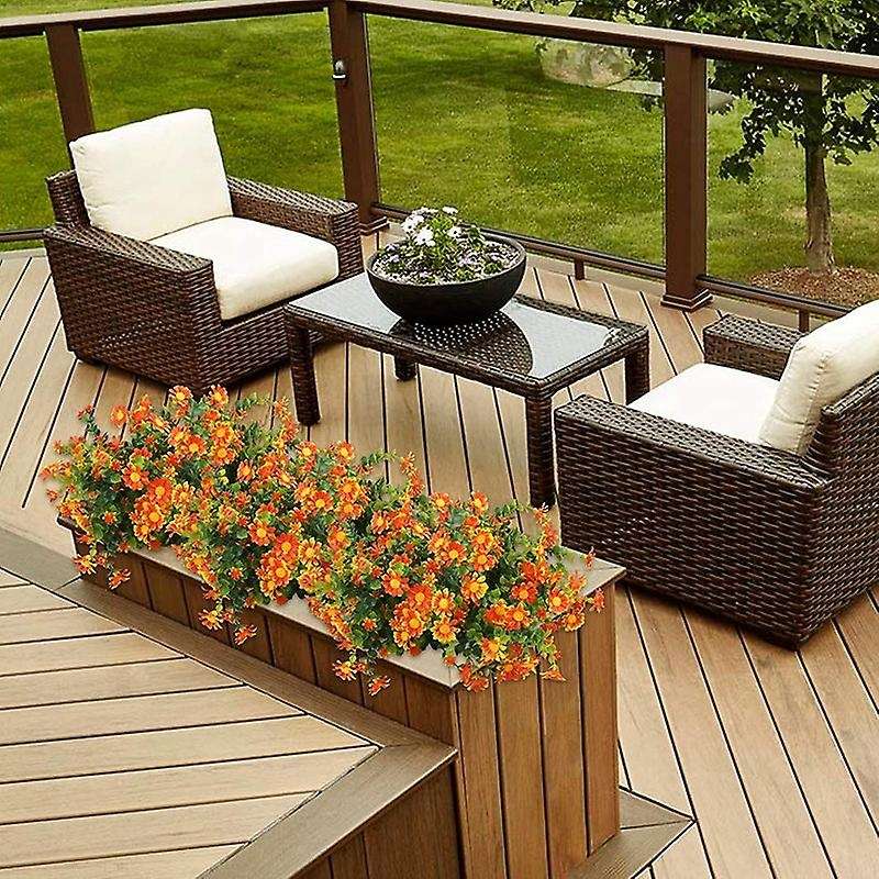 6 Pack Artificial Flowers for Outdoors,fake Hanging Plants Greenery
