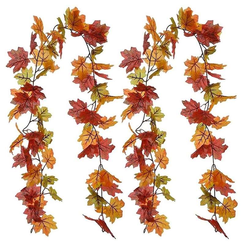 Autumn Artificial Autumn Maple Garland Hanging Maple Vine 2 Pieces