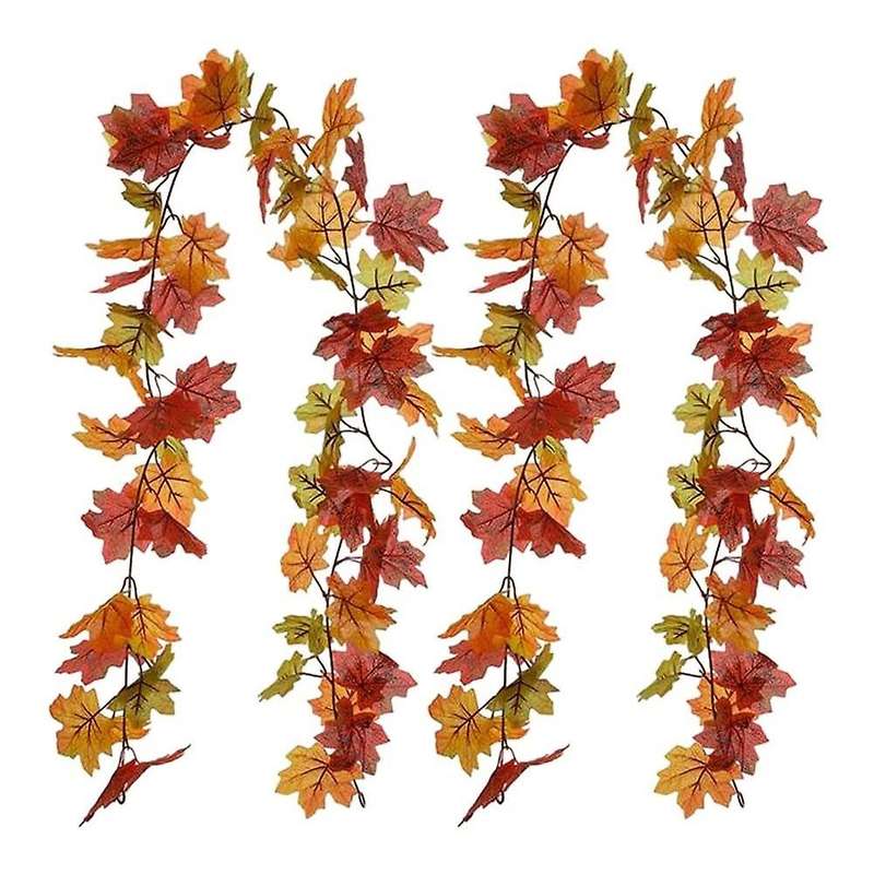 Autumn Artificial Autumn Maple Garland Hanging Maple Vine 2 Pieces
