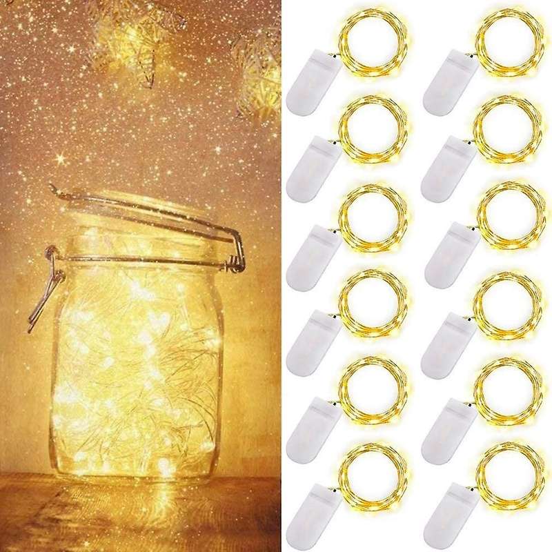 12pcs Led Fairy Lights Copper Wire Bottle Light, Firefly String