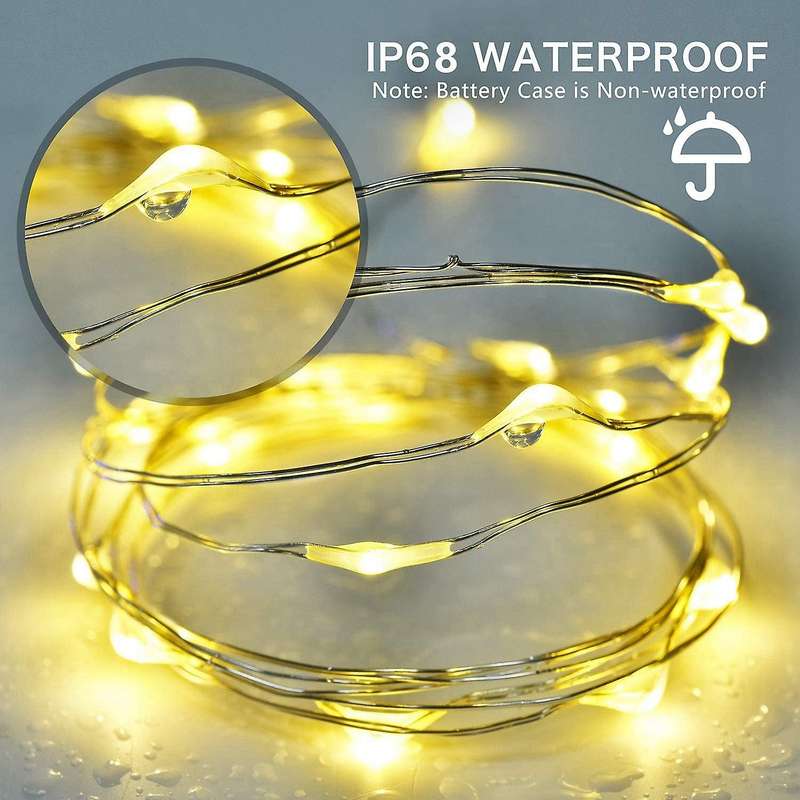 12pcs Led Fairy Lights Copper Wire Bottle Light, Firefly String