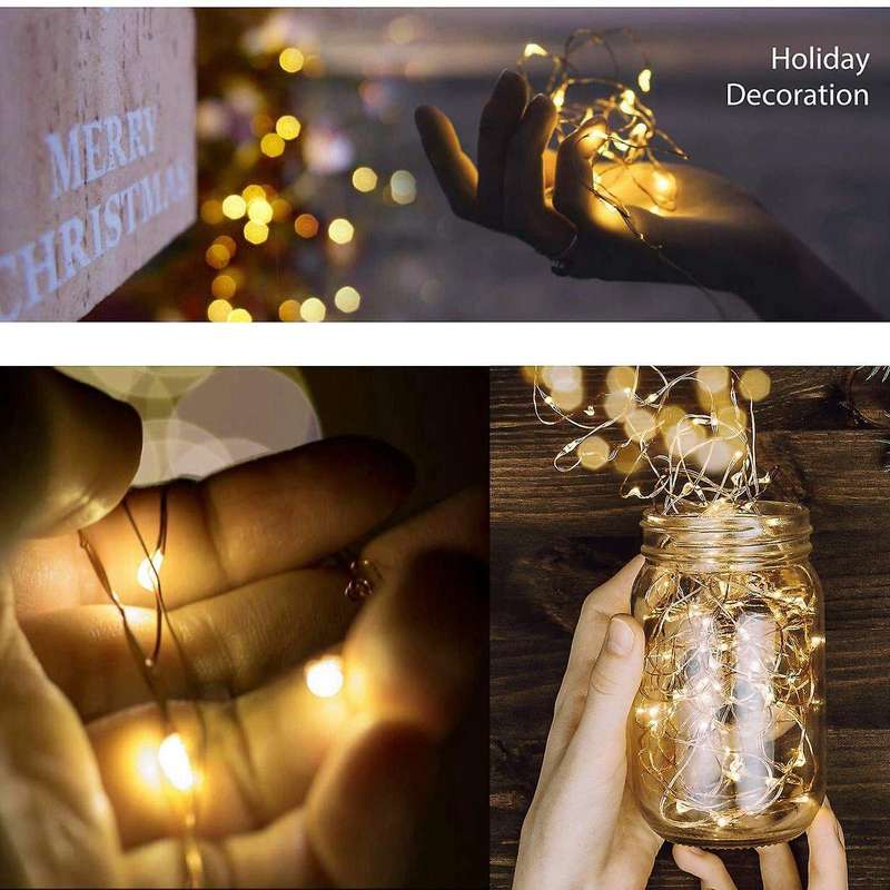 12pcs Led Fairy Lights Copper Wire Bottle Light, Firefly String