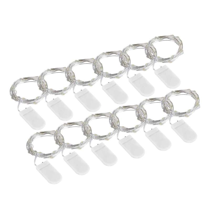 12pcs Led Fairy Lights Copper Wire Bottle Light, Firefly String