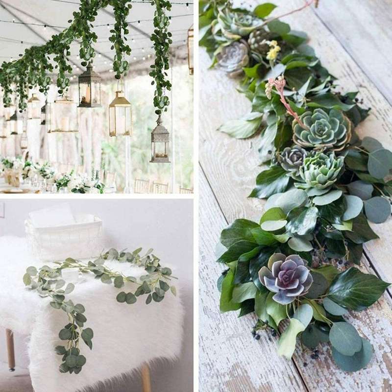 2pcs Artificial Eucalyptus Wreath for Wedding Banquet Garden Diy
