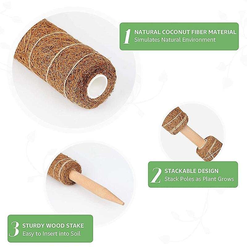 Coir Totem Moss Pole for Plant Support Sticks with 65 Feet (2 X 16in)