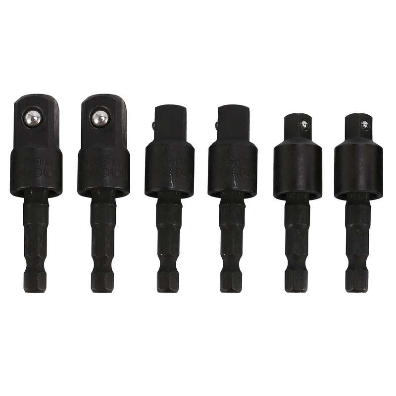6pcs Drill Sockets Adapter Set Hex Socket Adapter 1/4,3/8,1/2 Inch