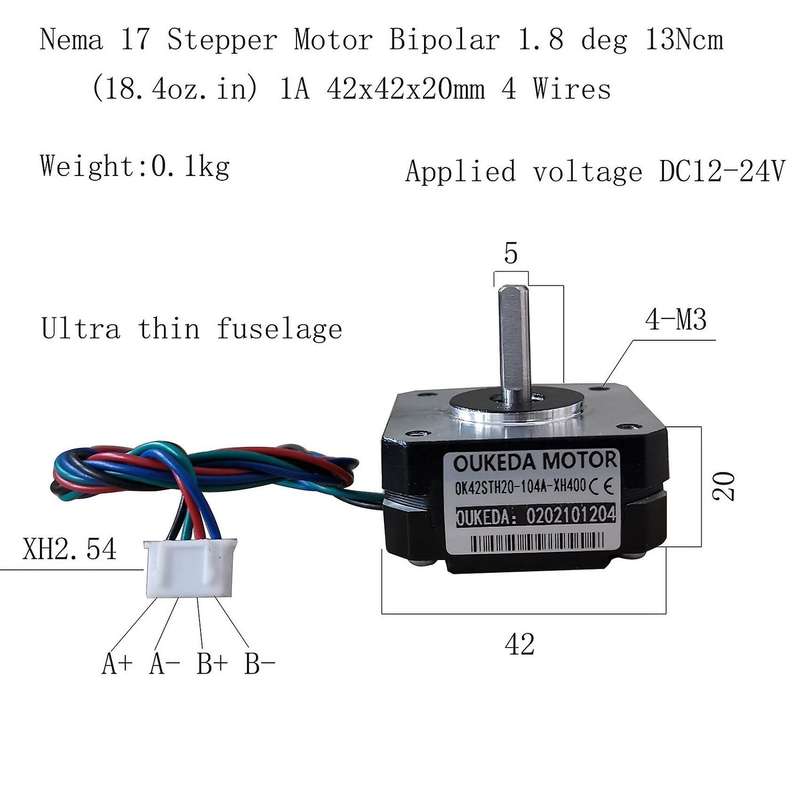 Motor Ok42sth20-104a-xh400 for Bmg Extruder Prusa I3 Mk3s Blv Mgn