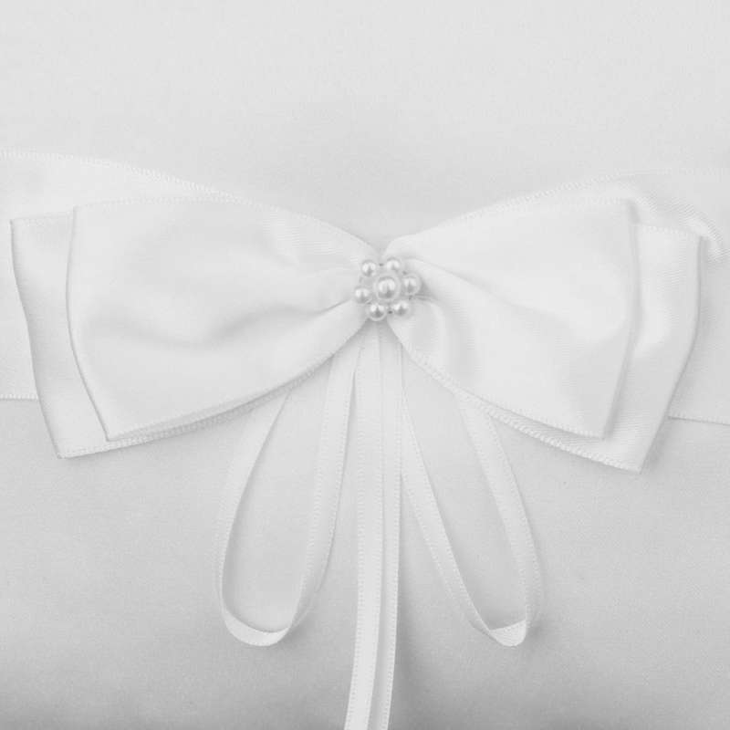 Faux Pearl Flower Wedding Flower Girl Basket Bowknot Decor Ivory