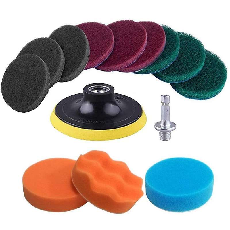 Drill Power Scrubber Brush Scouring Pads & Sponge Cleaning Kit
