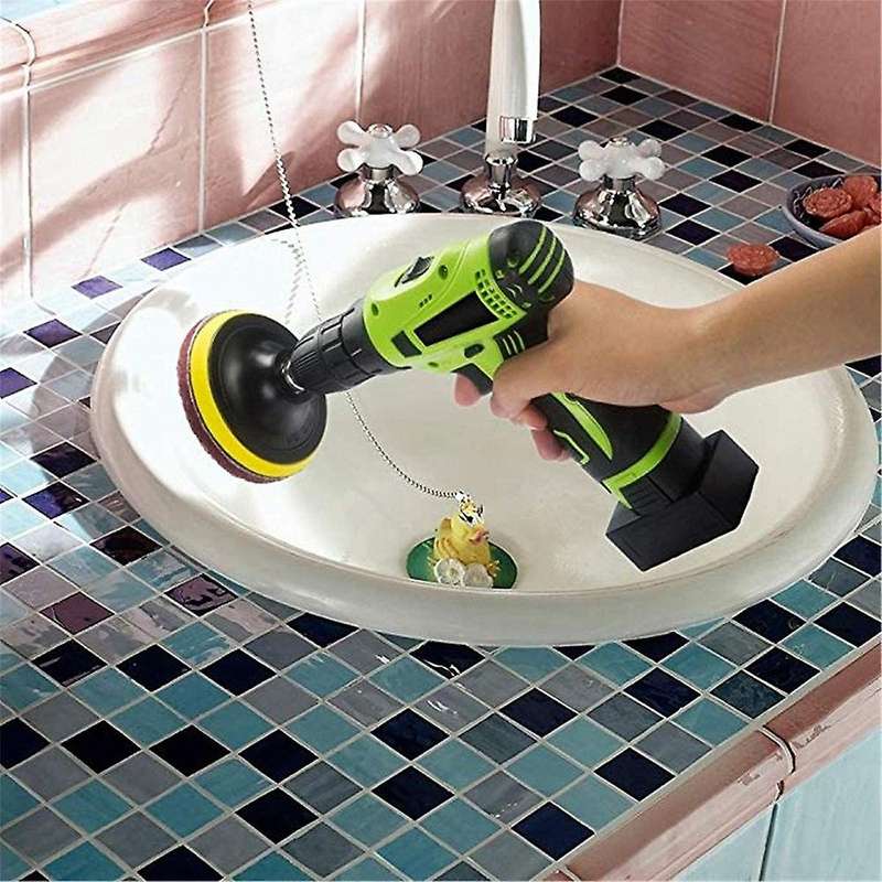 Drill Power Scrubber Brush Scouring Pads & Sponge Cleaning Kit