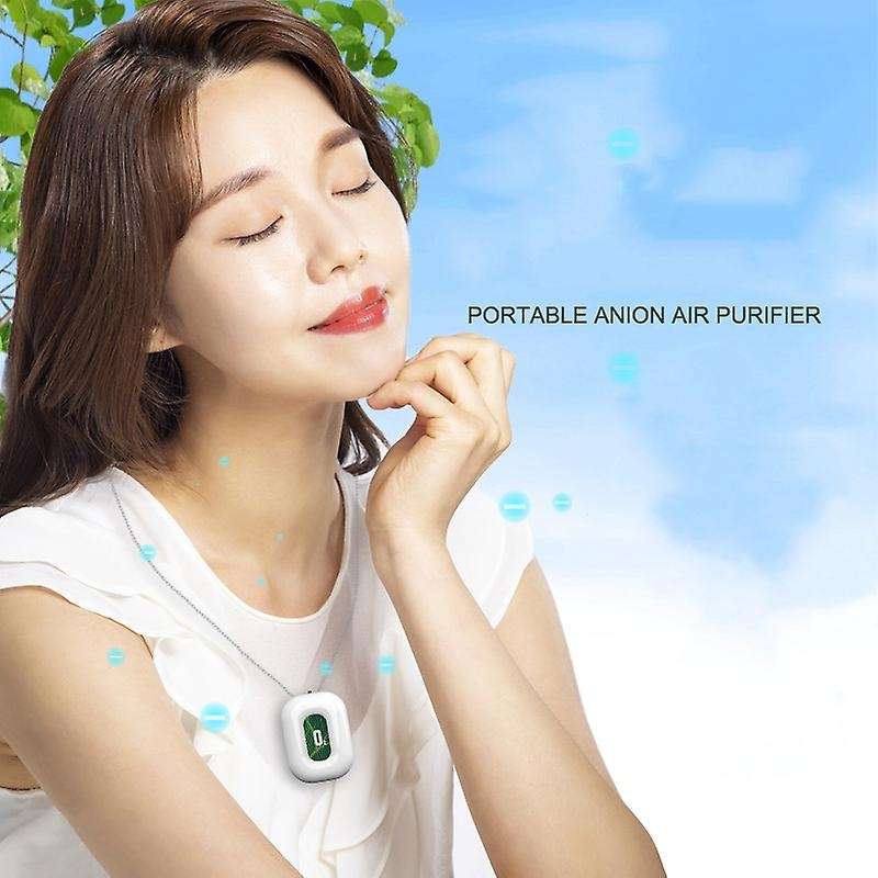 Personal Wearable Air Purifier Necklace Generator for Travel Red