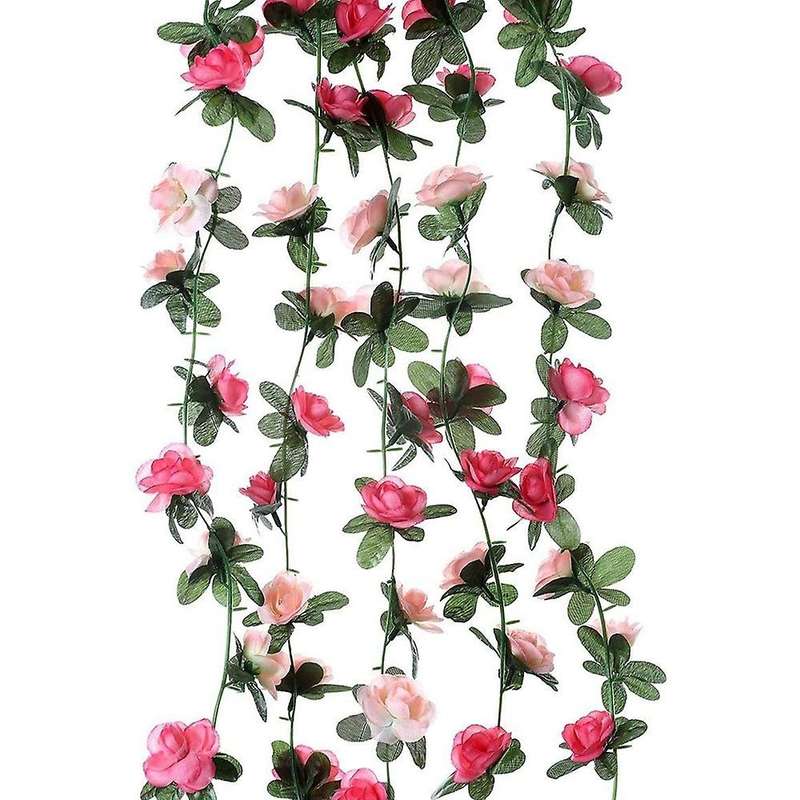 5 Pack 41 Ft Fake Rose Vine Flowers Plants Artificial Flower Hanging