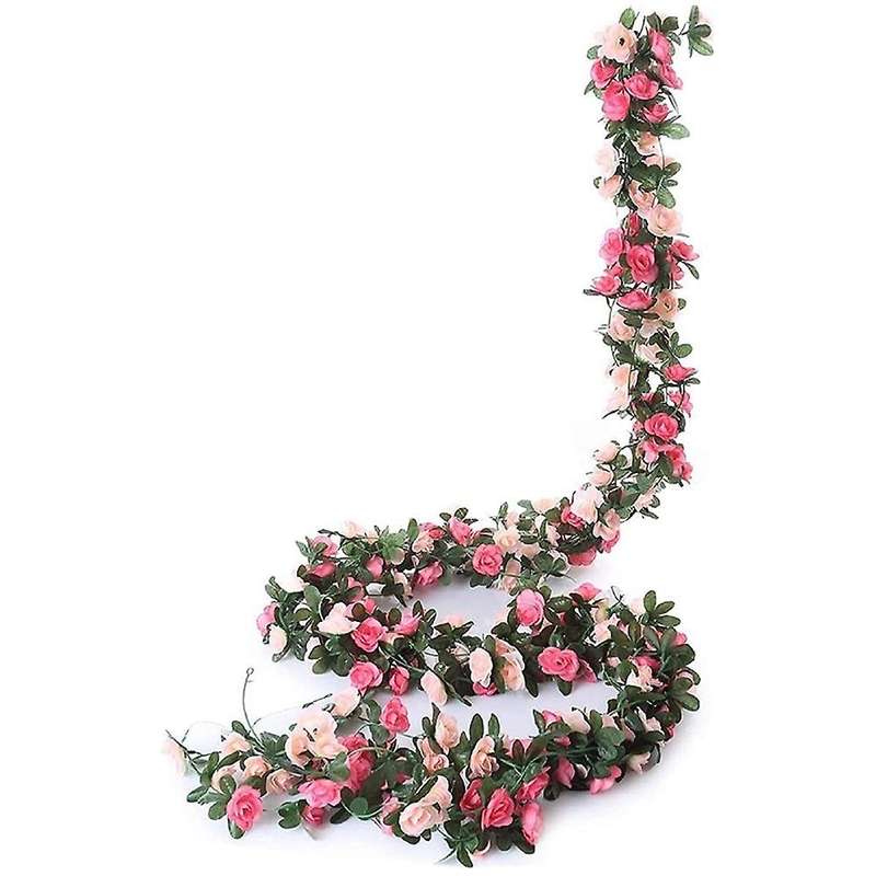 5 Pack 41 Ft Fake Rose Vine Flowers Plants Artificial Flower Hanging
