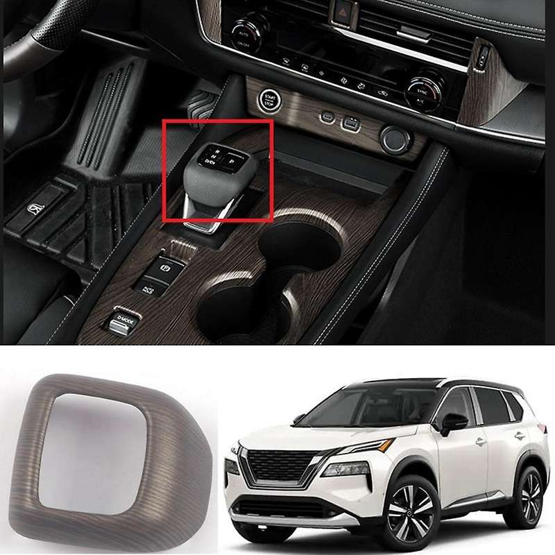 For Nissan Rogue X-trail 2021-2023 Wood Grain Gear Shift Knob Cover