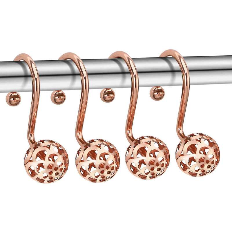 Rose Gold Shower Curtain Hooks Rings,set Of 12 ,metal for Bathroom