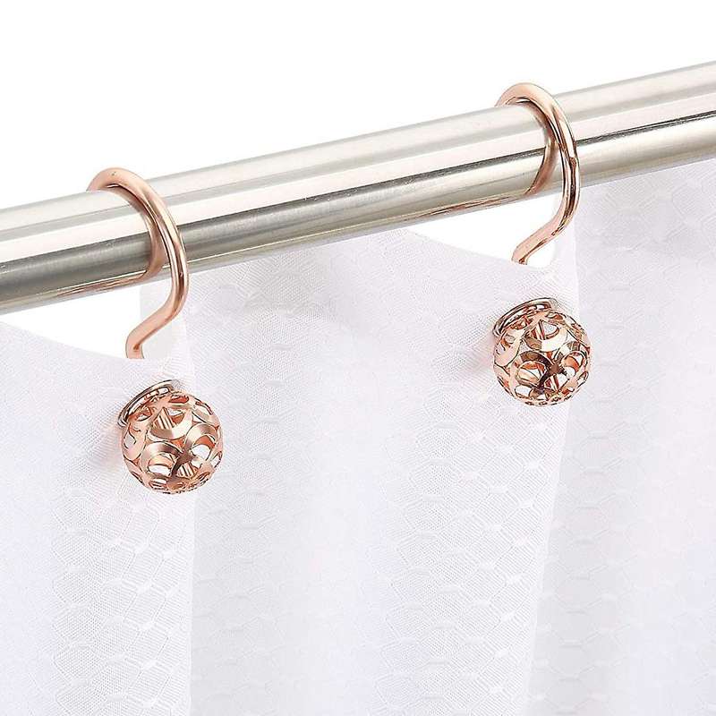 Rose Gold Shower Curtain Hooks Rings,set Of 12 ,metal for Bathroom