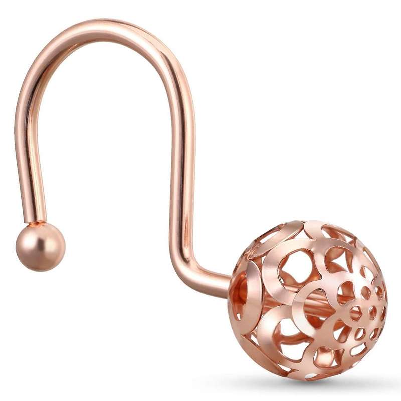 Rose Gold Shower Curtain Hooks Rings,set Of 12 ,metal for Bathroom