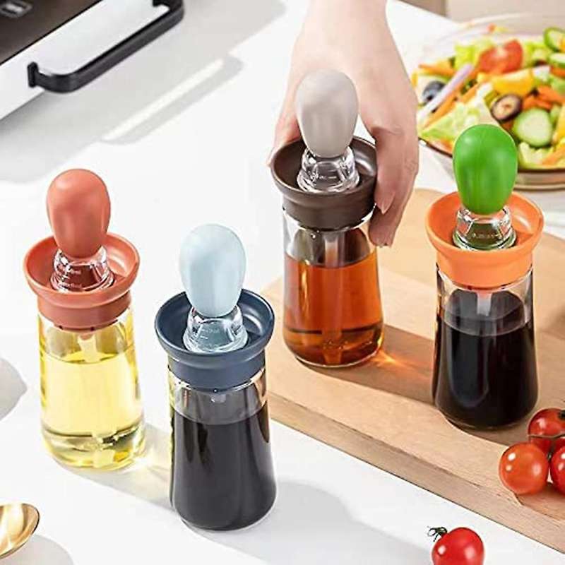 Olive Oil Dispenser Bottle with Brush, Measuring Oil Dispenser A