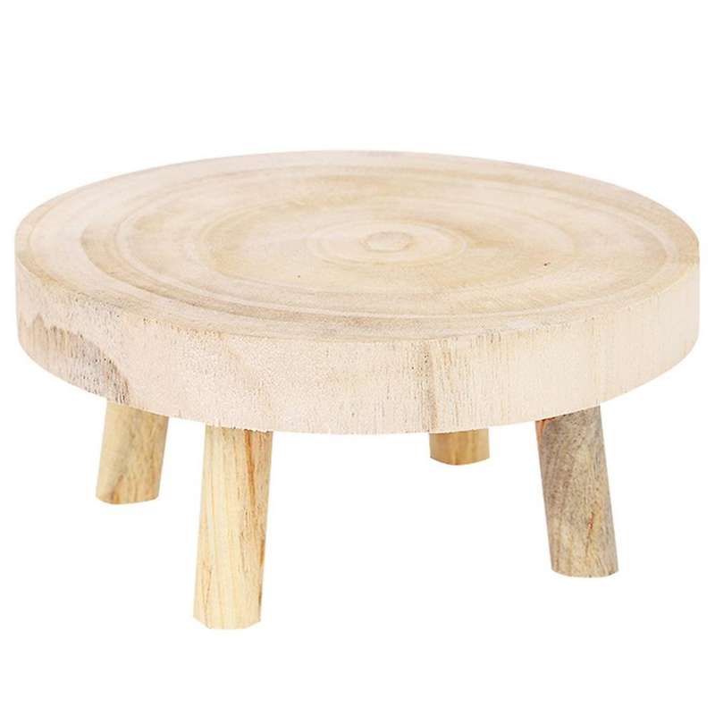 Rustic Decorative Round Wood Pedestal Plant Pot Riser Plant Stand B