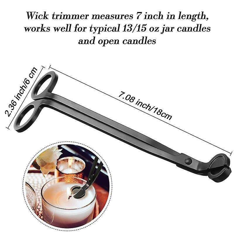 Candle Wick Trimmer Cutter Stainless Steel (matte Black, 2 Pieces)
