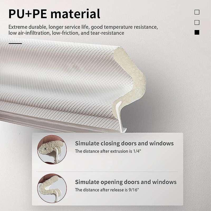 3pcs 78.7 Inch  Door Weatherstrip for Various Doors with Slot,white