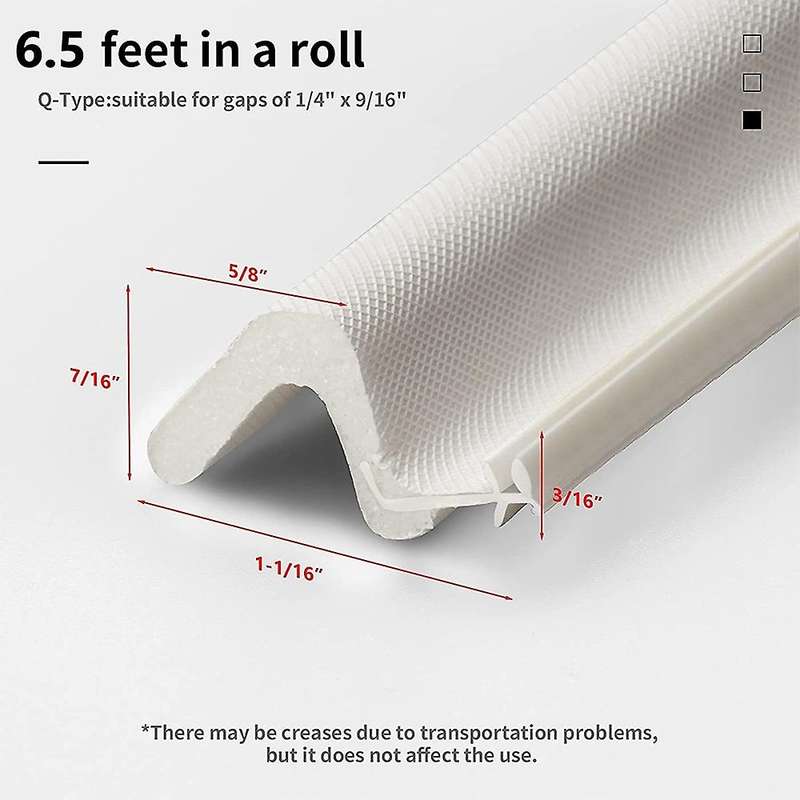3pcs 78.7 Inch  Door Weatherstrip for Various Doors with Slot,white