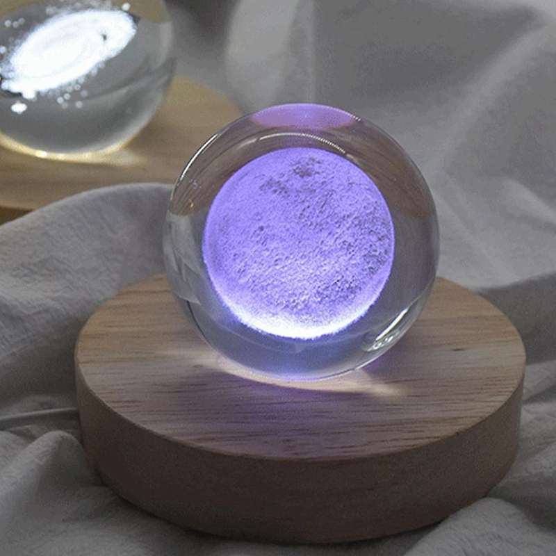 2 Pcs Led Light Display Stand Wooden Luminous Base (round + Square)