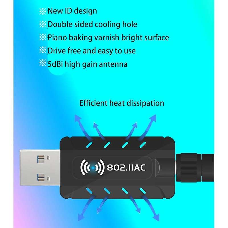 Wifi Adapter Wireless Usb 1200mbps Wi-fi Network Card 802.11n/g/a/ac