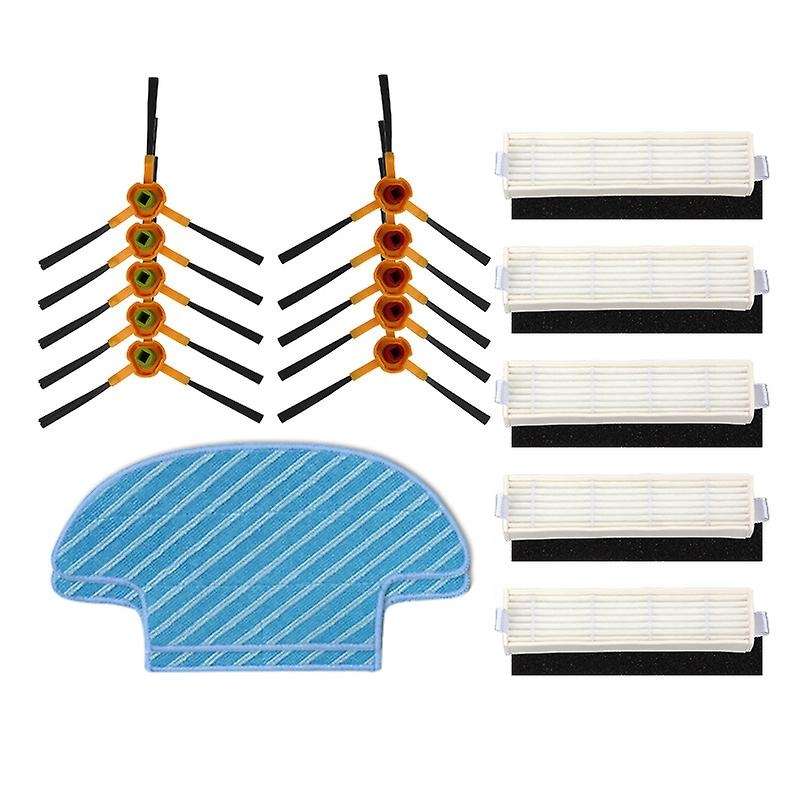 Mop Cloth Filter Sponge Side Brushes Set for Ecovacs Slim