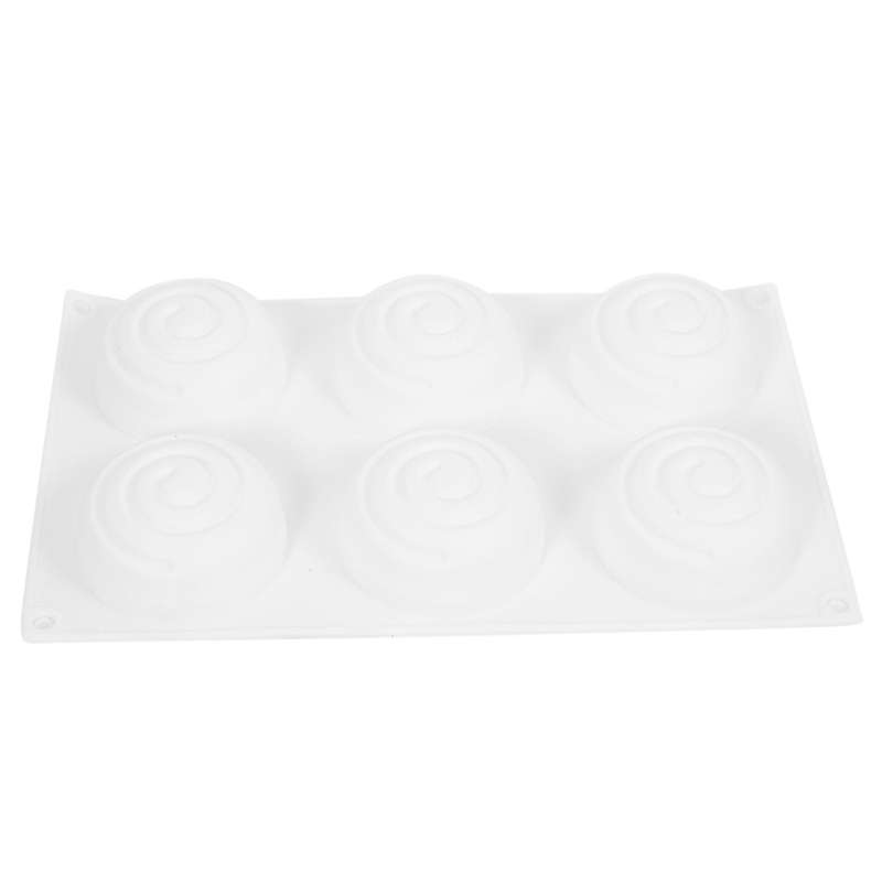 3d Circular Vortex Silicone Soap Mold 6 Cavity Mousse Cake Mold
