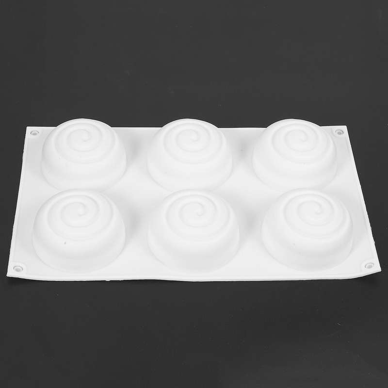 3d Circular Vortex Silicone Soap Mold 6 Cavity Mousse Cake Mold