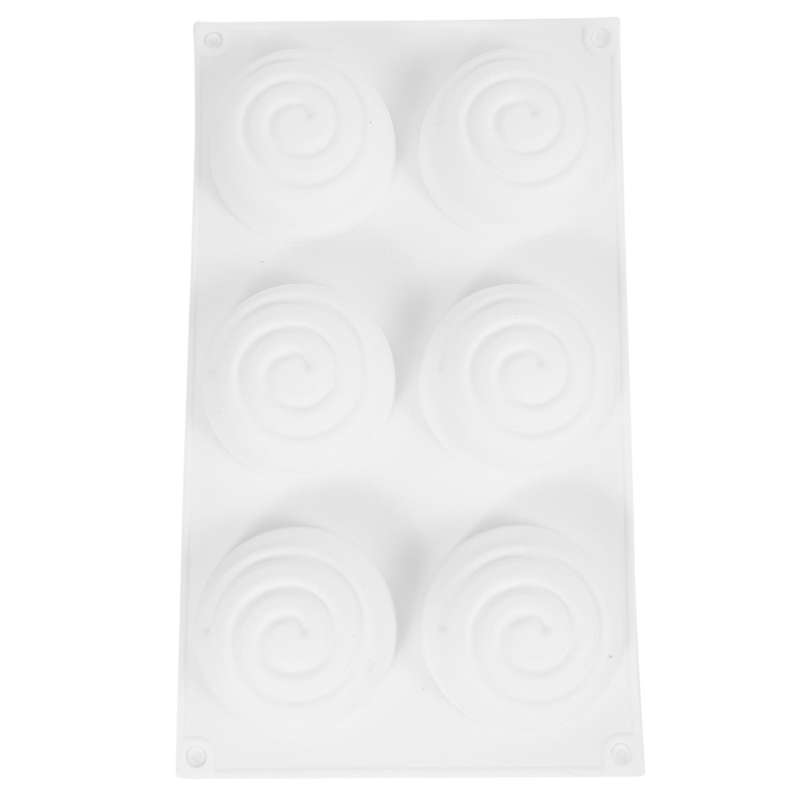 3d Circular Vortex Silicone Soap Mold 6 Cavity Mousse Cake Mold
