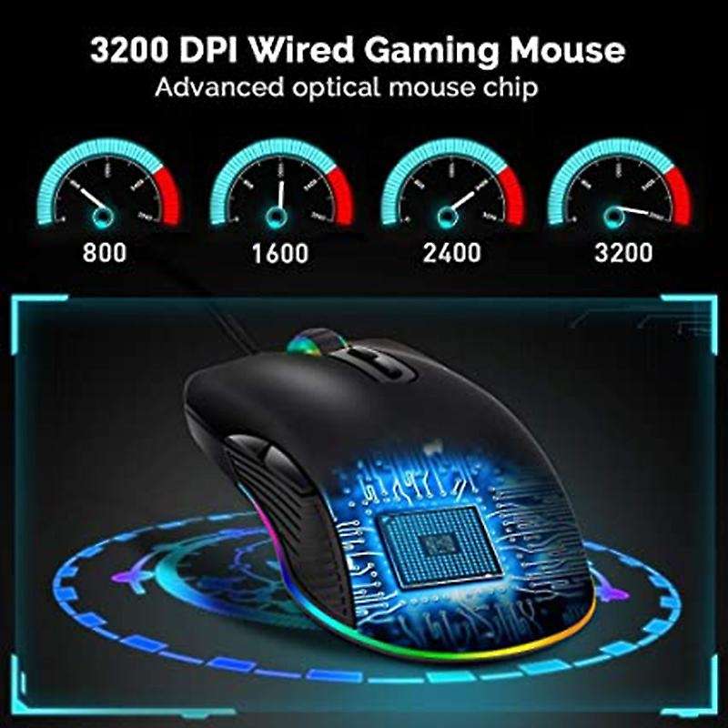 Usb C Mouse Type C Ergonomic Wired Mouse Rgb Gaming Mouse