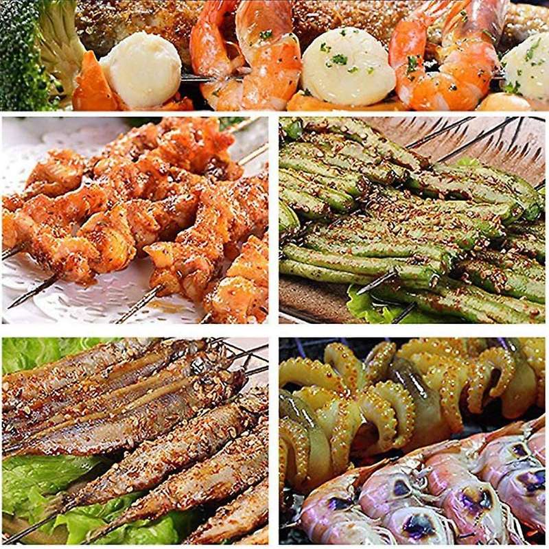 50 Pcs Stainless Steel Bbq Skewer Needle Sticks with Storage Tube