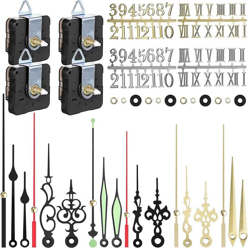 4pcs Diy Quartz Clock Movement Mechanism Clock Numerals Kit