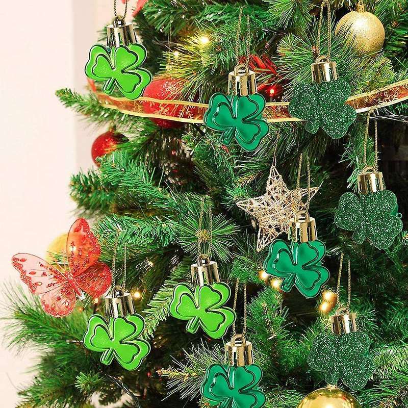 36pcs St Patrick's Day Shamrock Ornaments Good Luck Green Ornaments