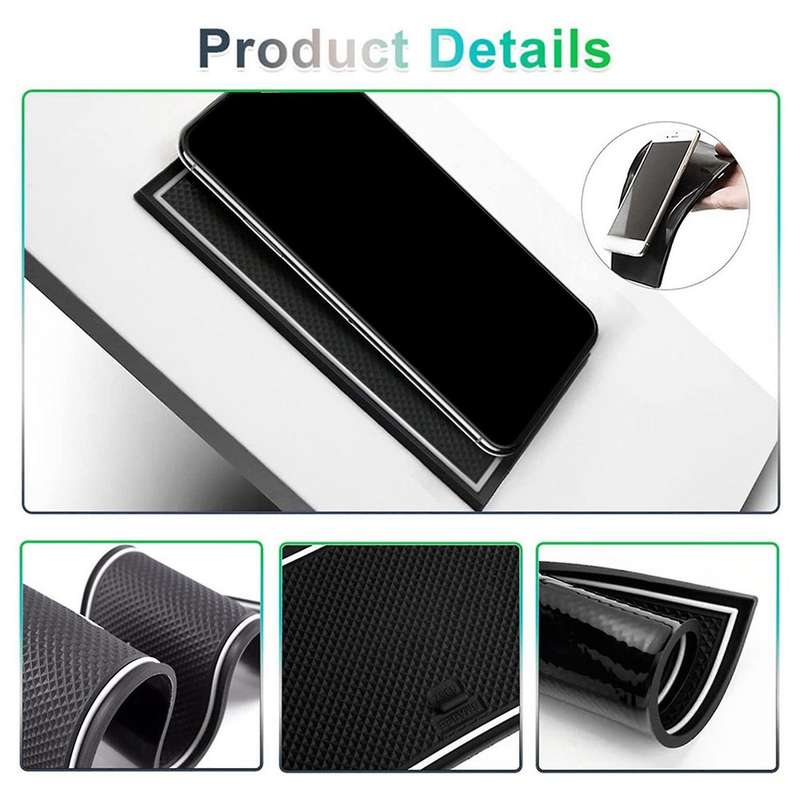 Centre Console Armrest, Cup Holder, Door Seam Rubber Mats(white)